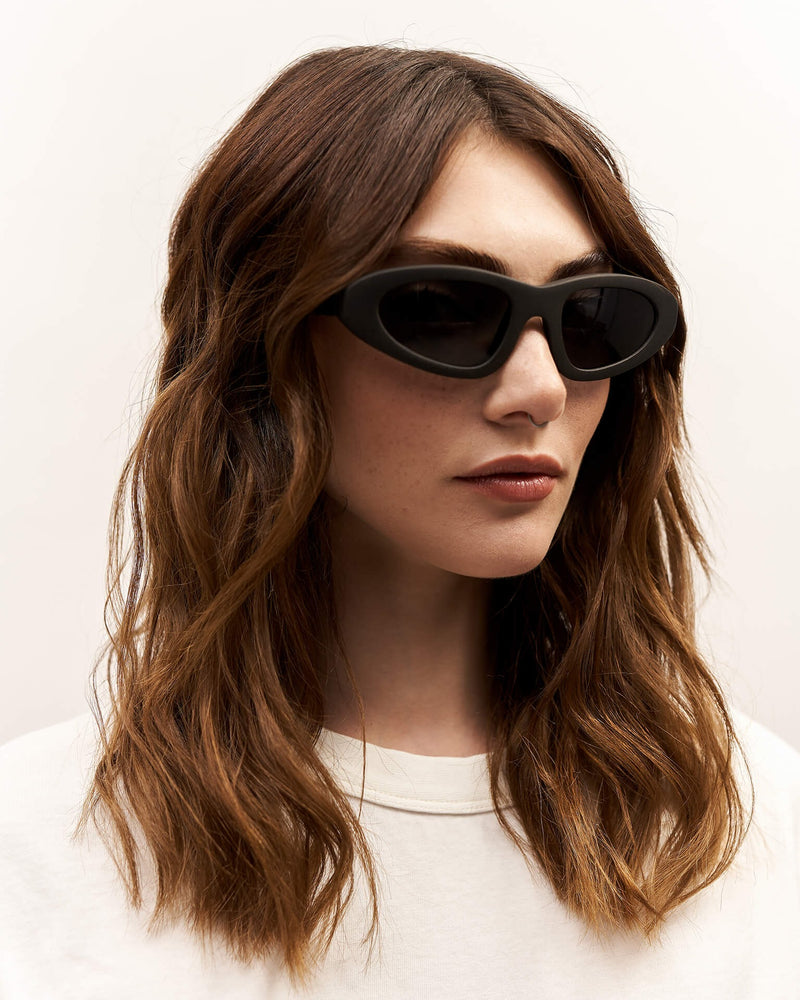 V1 Grey Sunglasses — On model