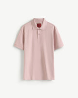 Burnished Lilac — Men's S.Cafe Short-Sleeve Polo Shirt — Ribbed Trim Collar