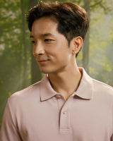 Burnished Lilac — Men's S.Cafe Short-Sleeve Polo Shirt — Ribbed Trim Collar