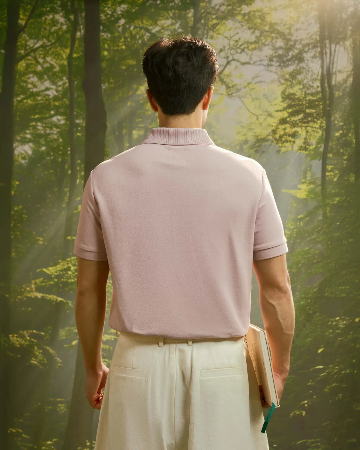 Burnished Lilac — Men's S.Cafe Short-Sleeve Polo Shirt — Ribbed Trim Collar