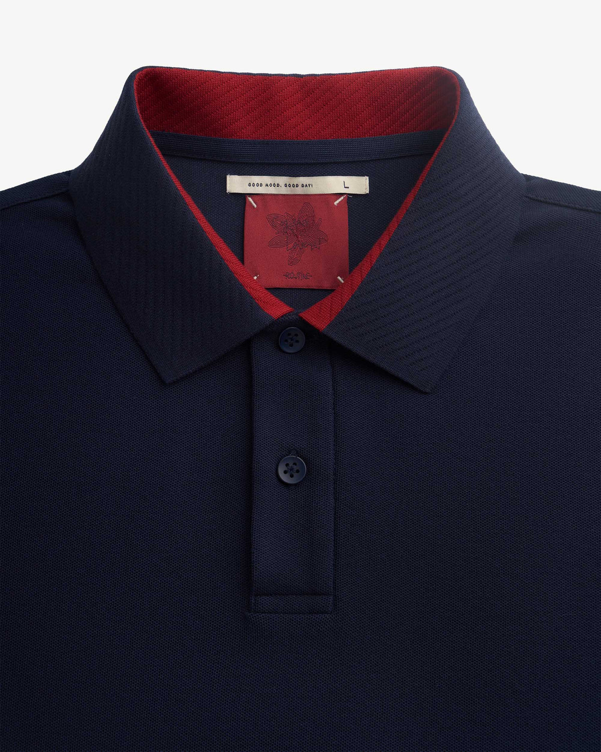 Navy — Men's S.Cafe Short-Sleeve Polo Shirt — Fitted, Ribbed Collar