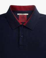 Navy — Men's S.Cafe Short-Sleeve Polo Shirt — Fitted, Ribbed Collar