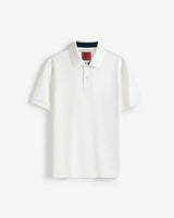 Off White — Men's S.Cafe Short-Sleeve Polo Shirt — Fitted, Ribbed Collar