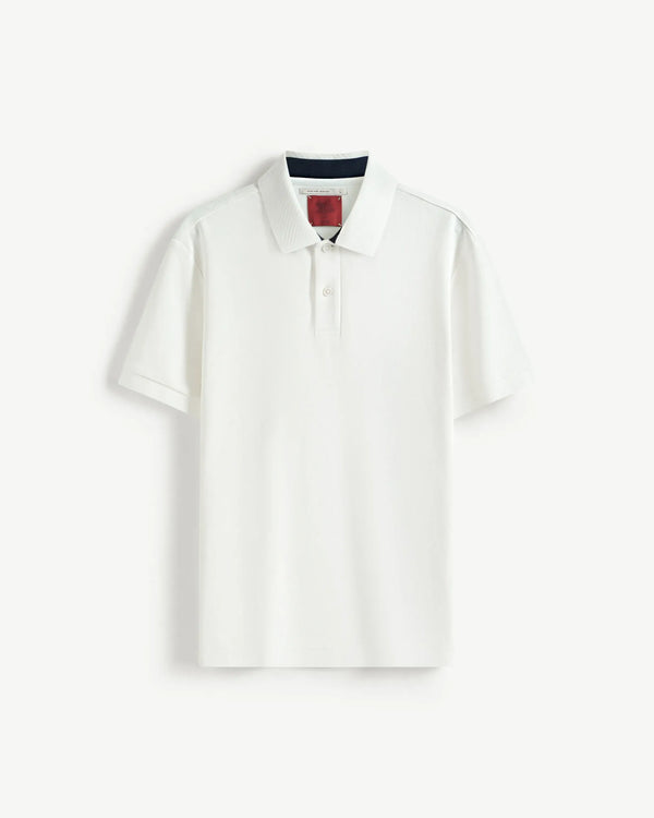 Men's S.Café Polo Shirt, Ribbed Collar — Off White