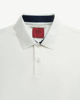 Off White — Men's S.Cafe Short-Sleeve Polo Shirt — Fitted, Ribbed Collar