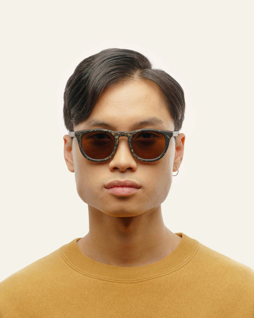 Anderson Flax Brown Sunglasses — On model