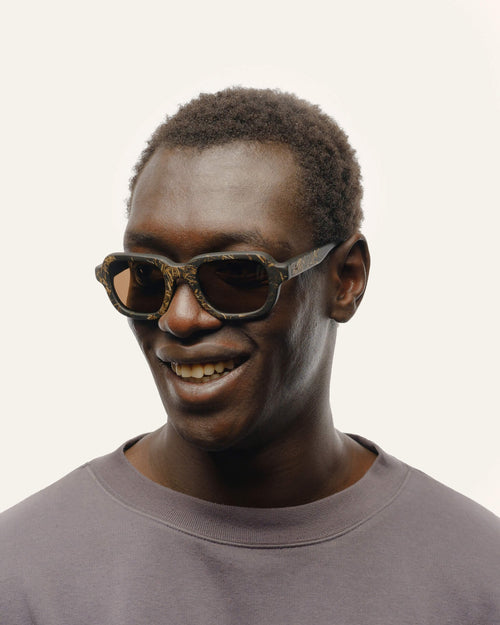 Brade Flax Brown Sunglasses — On model