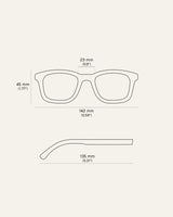 Dandy Grey Sunglasses — Size reference