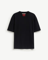 Black/Red — Men's S.Cafe Embroidered Short-Sleeve T-Shirt — Boxy Fit