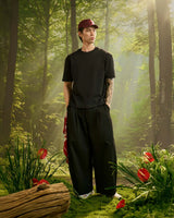 Black/Red — Men's S.Cafe Embroidered Short-Sleeve T-Shirt — Boxy Fit
