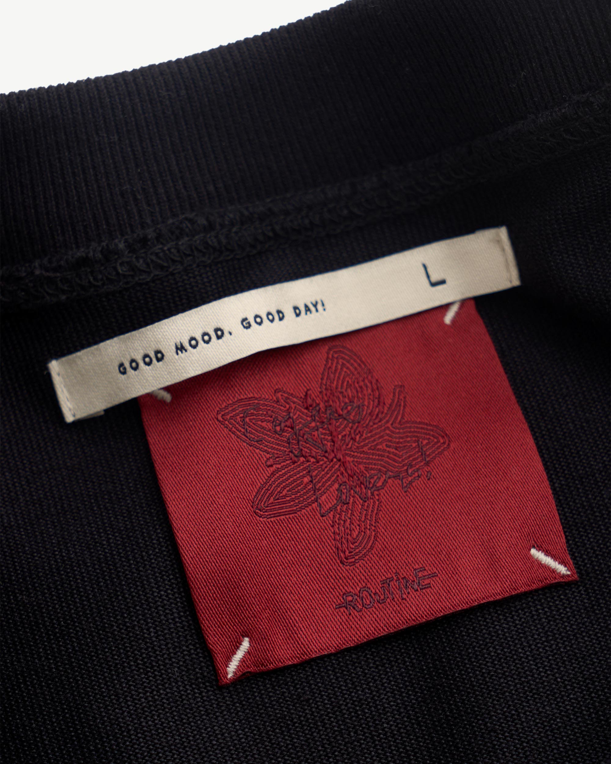 Black/Red — Men's S.Cafe Embroidered Short-Sleeve T-Shirt — Boxy Fit
