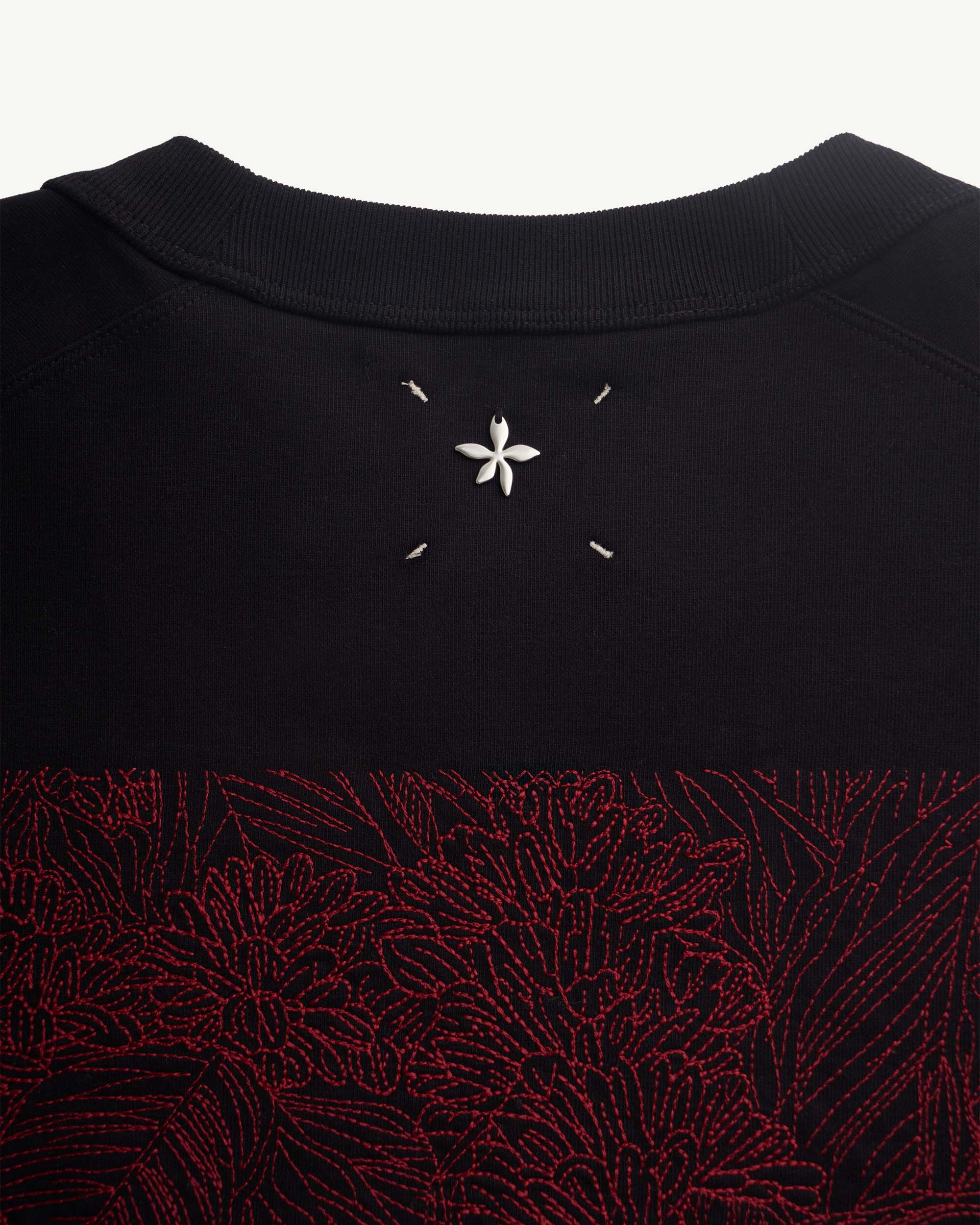 Black/Red — Men's S.Cafe Embroidered Short-Sleeve T-Shirt — Boxy Fit