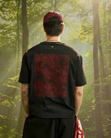Black/Red — Men's S.Cafe Embroidered Short-Sleeve T-Shirt — Boxy Fit
