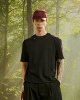 Black/Red — Men's S.Cafe Embroidered Short-Sleeve T-Shirt — Boxy Fit