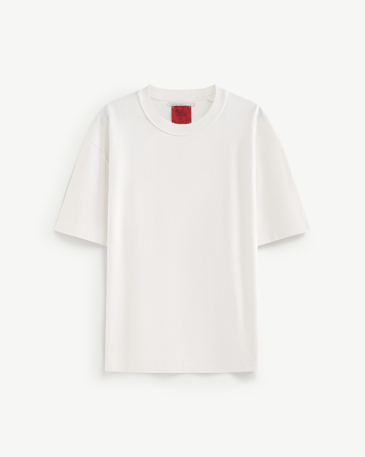 White/Red — Men's S.Cafe Embroidered Short-Sleeve T-Shirt — Boxy Fit
