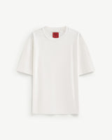 White/Red — Men's S.Cafe Embroidered Short-Sleeve T-Shirt — Boxy Fit