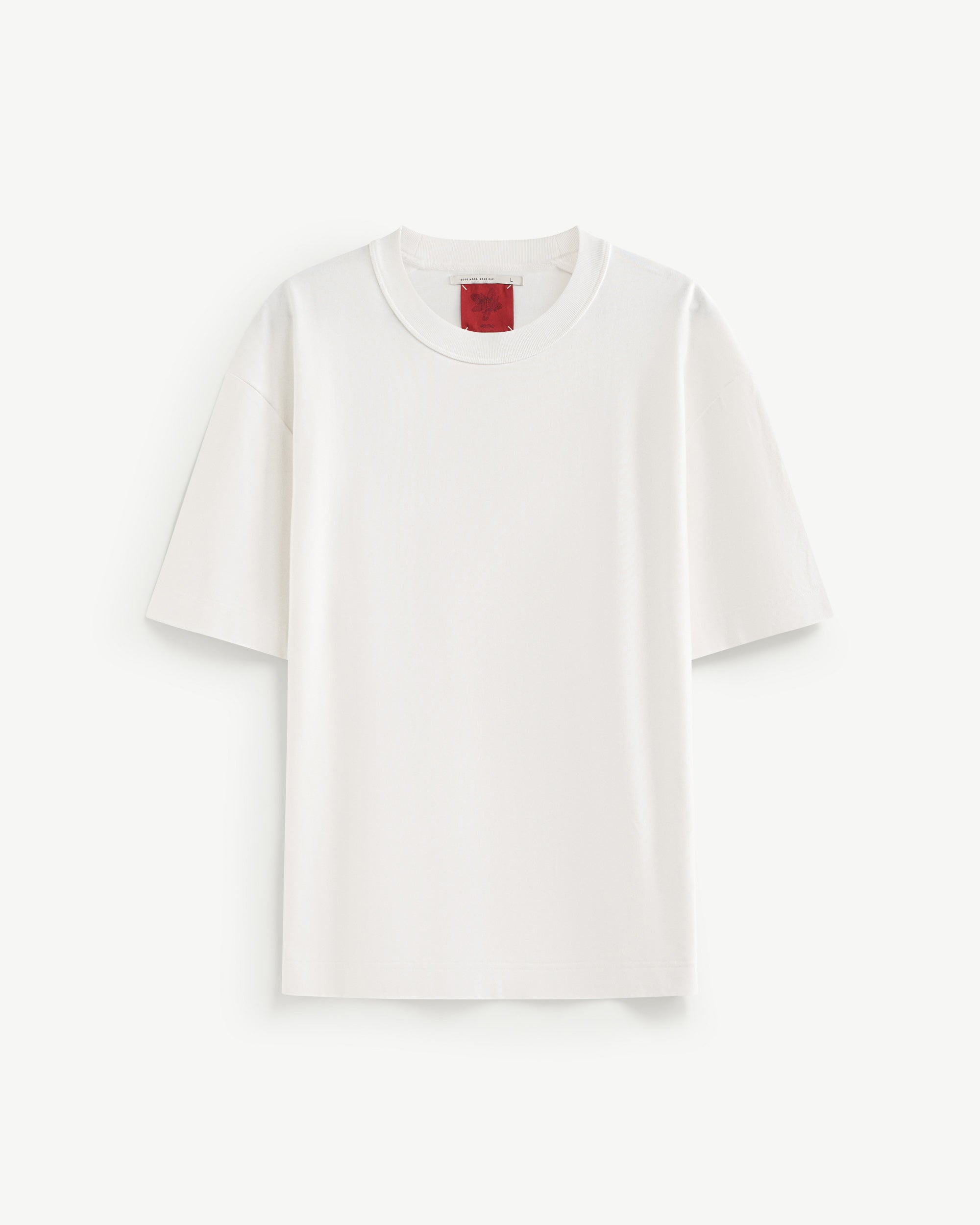 White/Red — Men's S.Cafe Embroidered Short-Sleeve T-Shirt — Boxy Fit