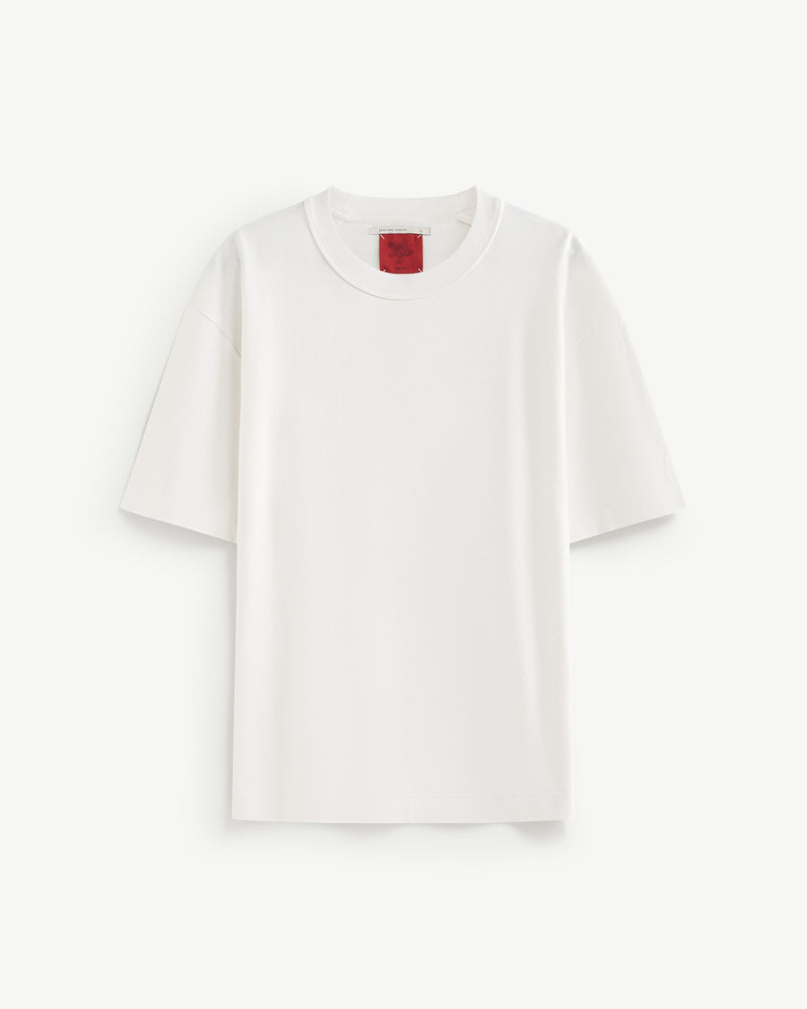 White/Red — Men's S.Cafe Embroidered Short-Sleeve T-Shirt — Boxy Fit