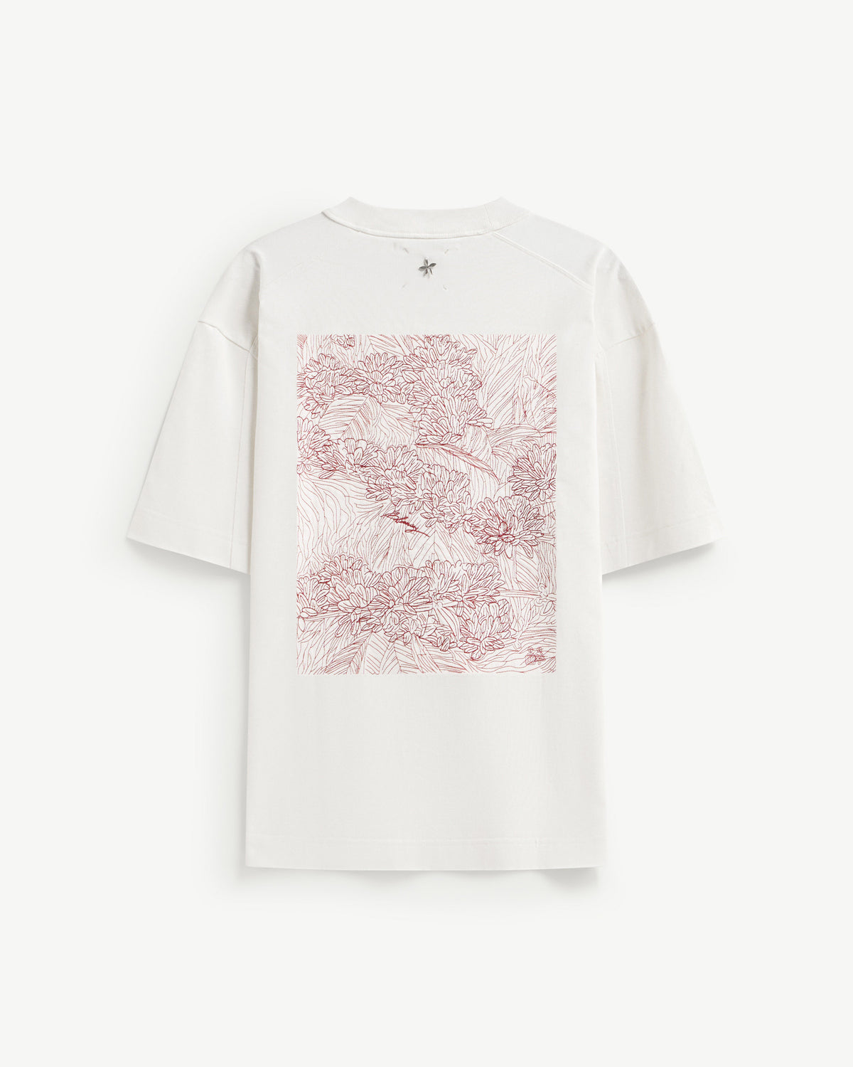 White/Red — Men's S.Cafe Embroidered Short-Sleeve T-Shirt — Boxy Fit