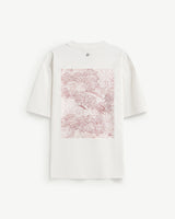 White/Red — Men's S.Cafe Embroidered Short-Sleeve T-Shirt — Boxy Fit