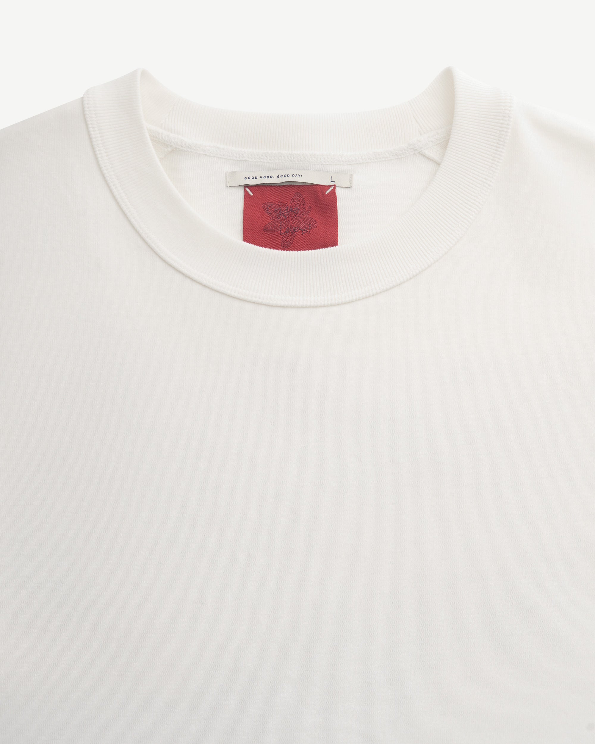 White/Red — Men's S.Cafe Embroidered Short-Sleeve T-Shirt — Boxy Fit
