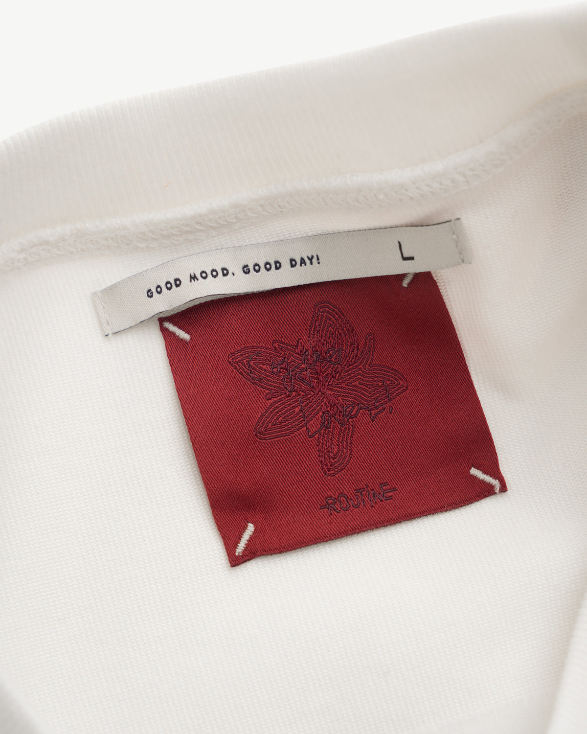 White/Red — Men's S.Cafe Embroidered Short-Sleeve T-Shirt — Boxy Fit