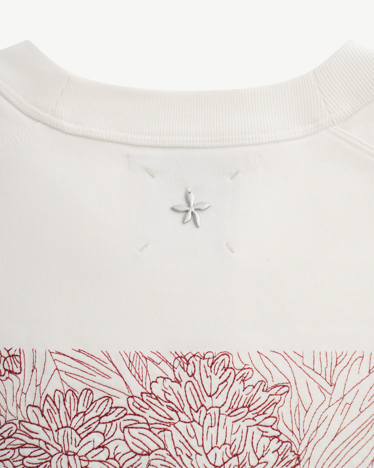White/Red — Men's S.Cafe Embroidered Short-Sleeve T-Shirt — Boxy Fit