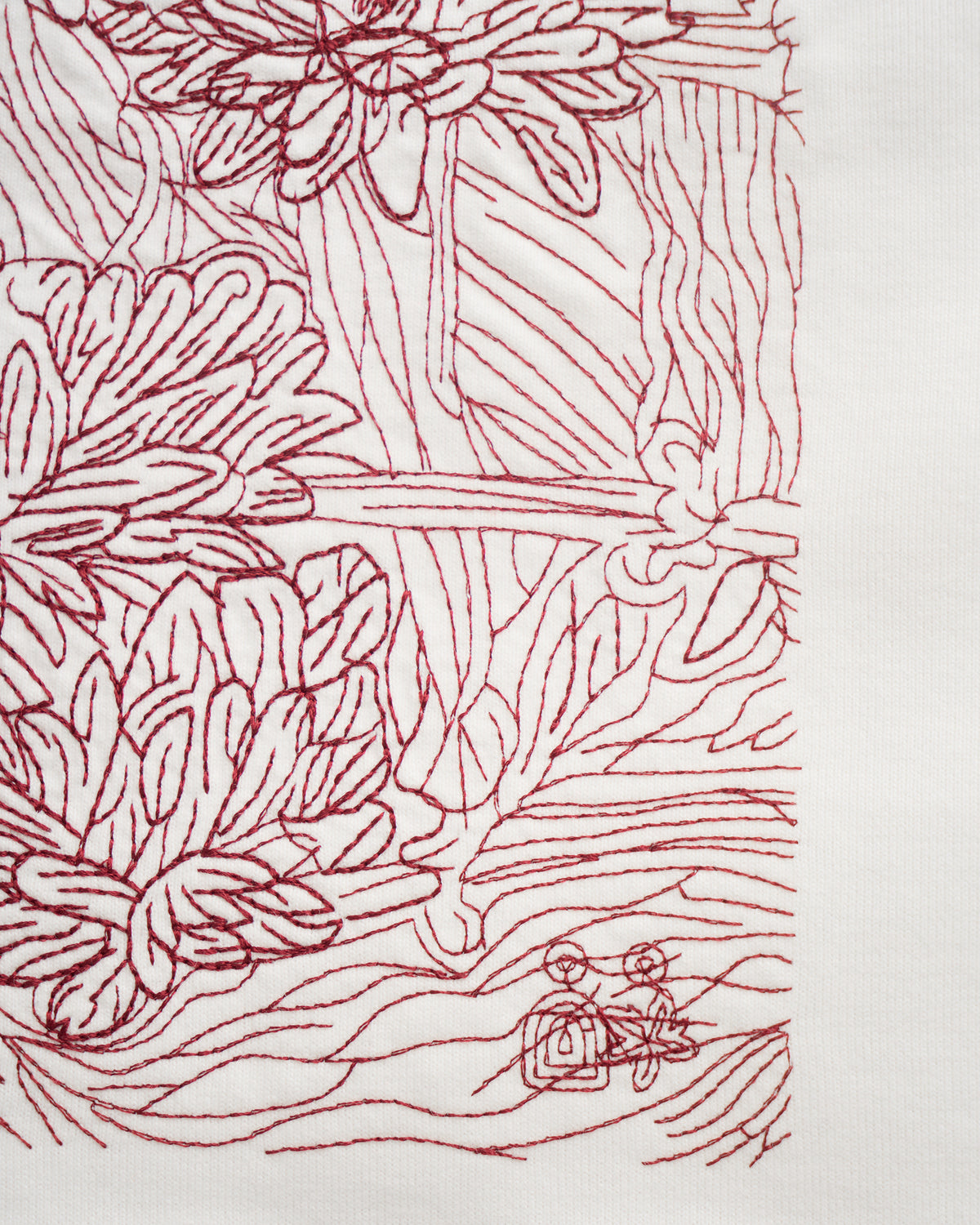 White/Red — Men's S.Cafe Embroidered Short-Sleeve T-Shirt — Boxy Fit