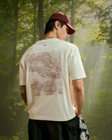 White/Red — Men's S.Cafe Embroidered Short-Sleeve T-Shirt — Boxy Fit