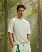 White/White — Men's S.Cafe Embroidered Short-Sleeve T-Shirt — Boxy Fit